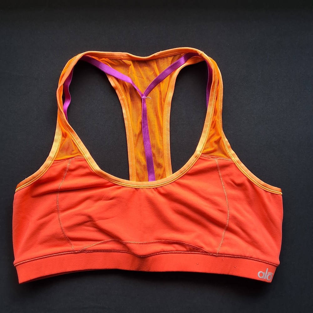ALO Yoga Women's Orange and Purple Sports Bra